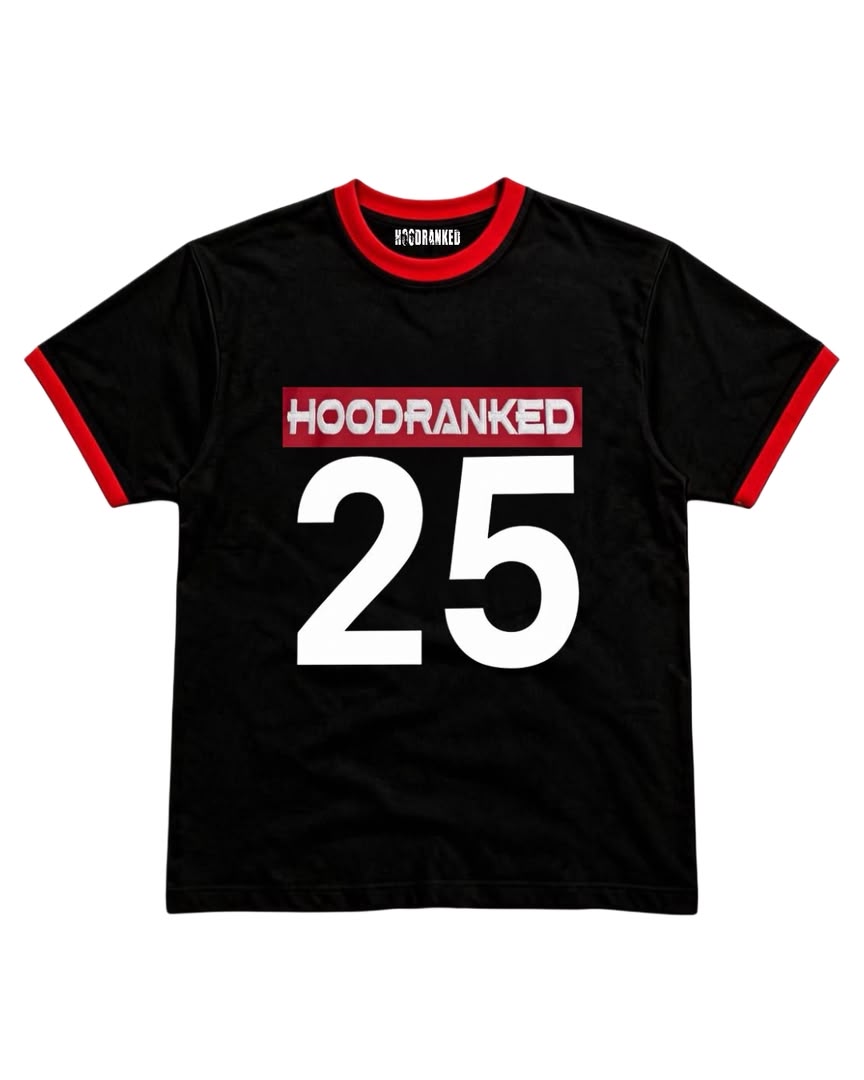HOODRANKED EST. 25 TEE BLACK