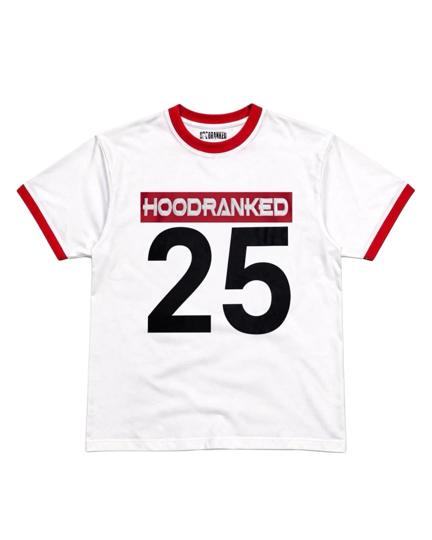 HOODRANKED EST. 25 TEE WHITE