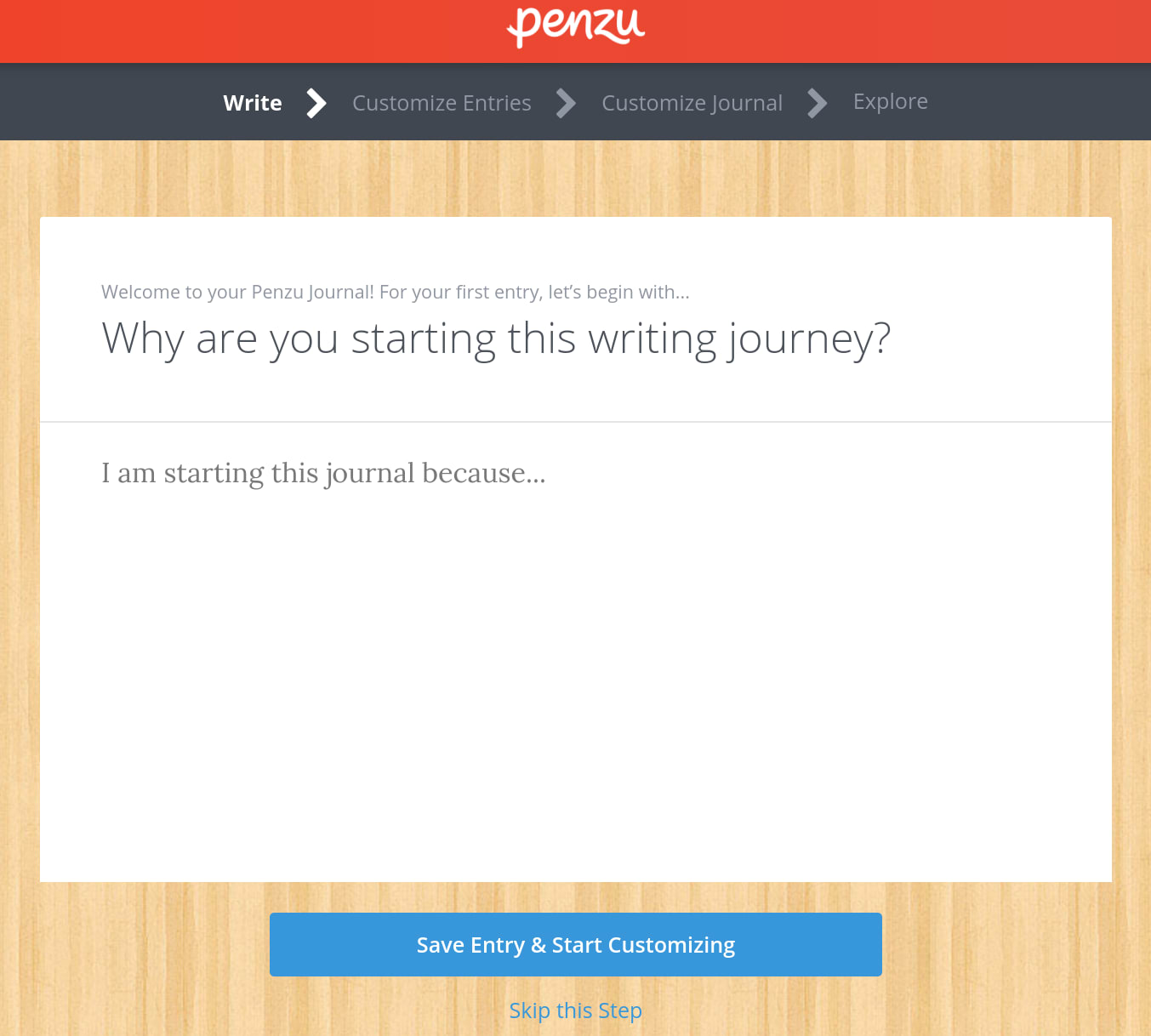 Penzu Getting Started Wizard
