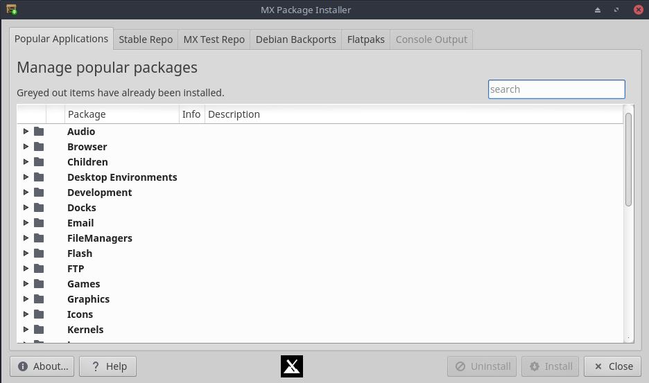 MX Package Installer