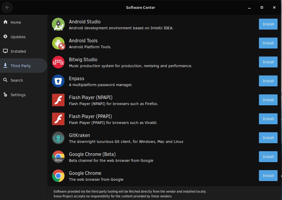 Solus Review - Third Party Apps