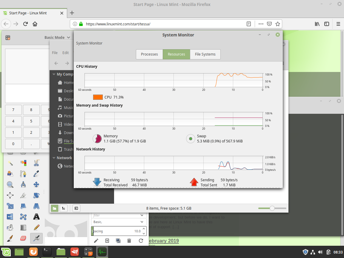 Linux Mint - System Monitor