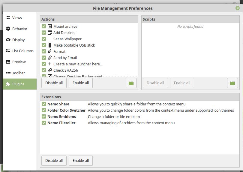 Linux Mint - Nemo Customizations