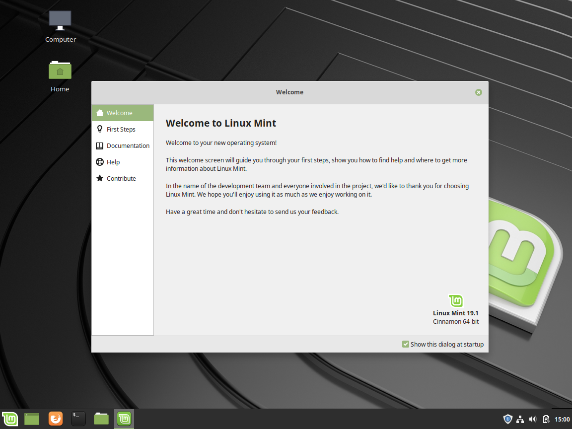 Linux Mint Review - Welcome Screen