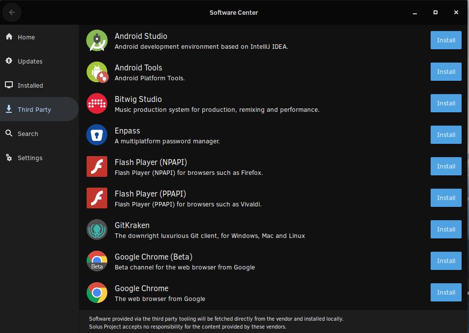 Solus Review - Third Party Apps