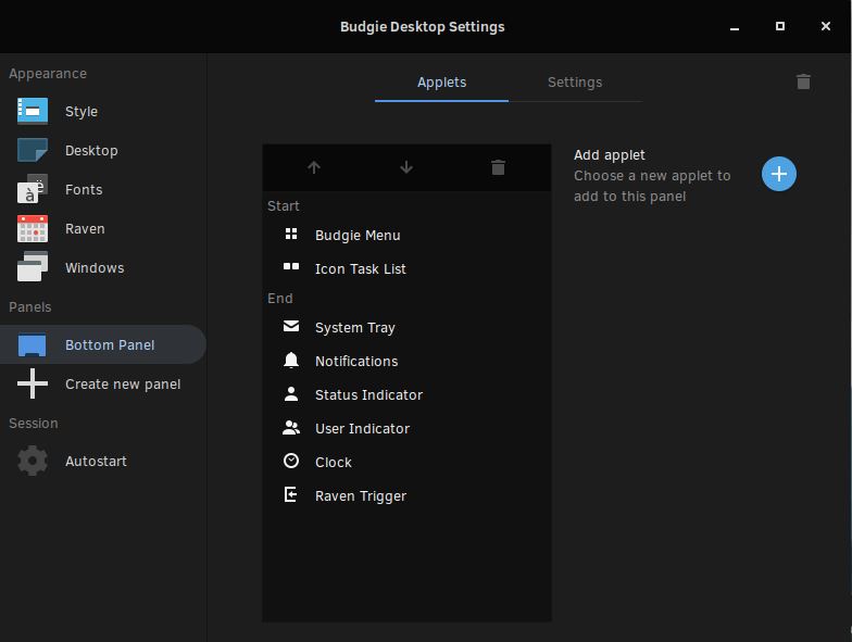 Solus Review - Budgie Desktop Settings - Panel Modifications