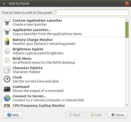 adding applets to the panel
