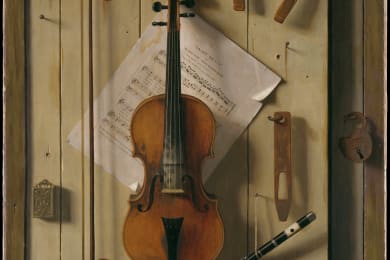 Still Life—Violin and Music by William Michael Harnett (1848–1892) courtesy of The Metropolitan Museum of Art