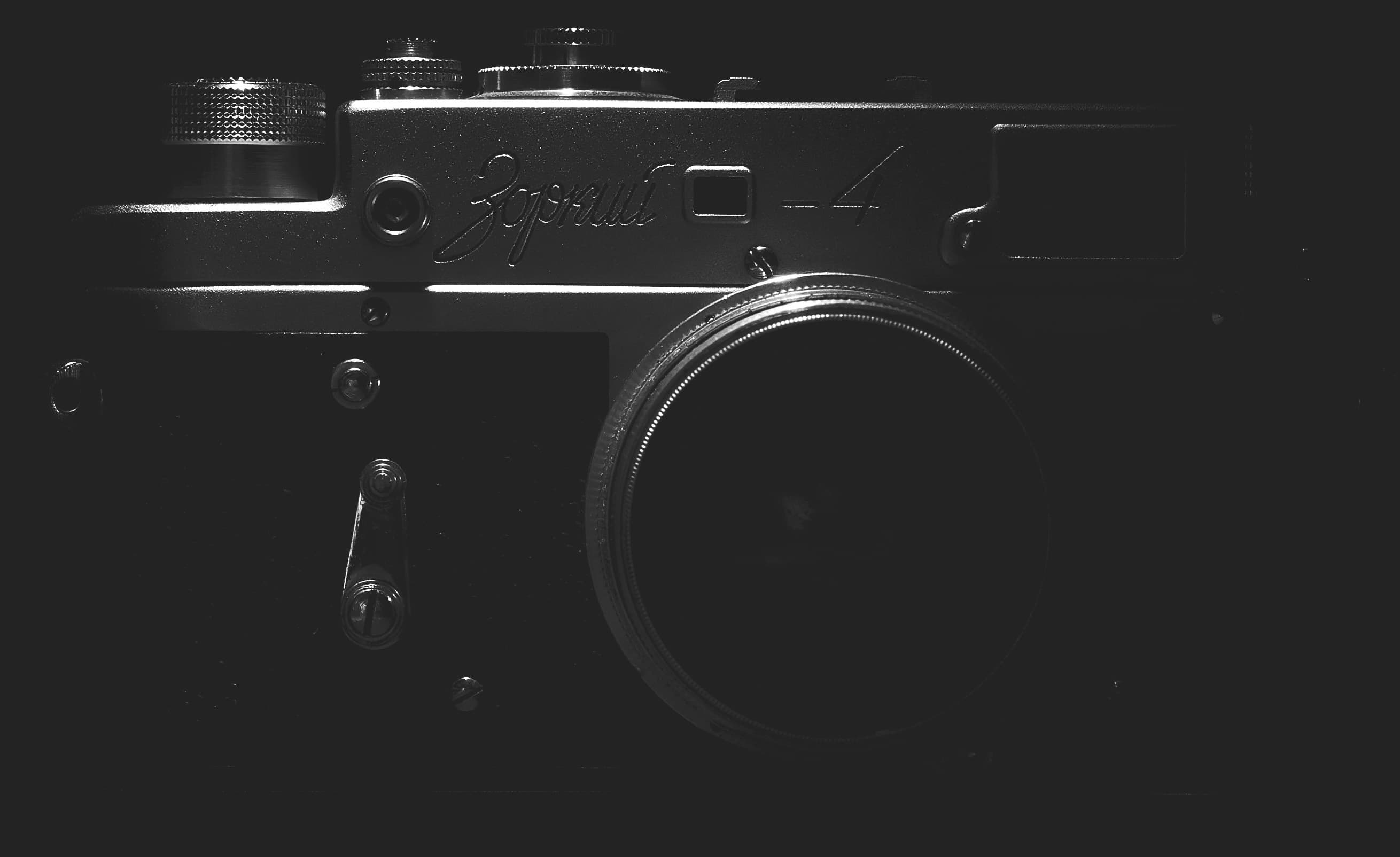 Vintage camera with engraved brand name - CM Studios Coming Soon