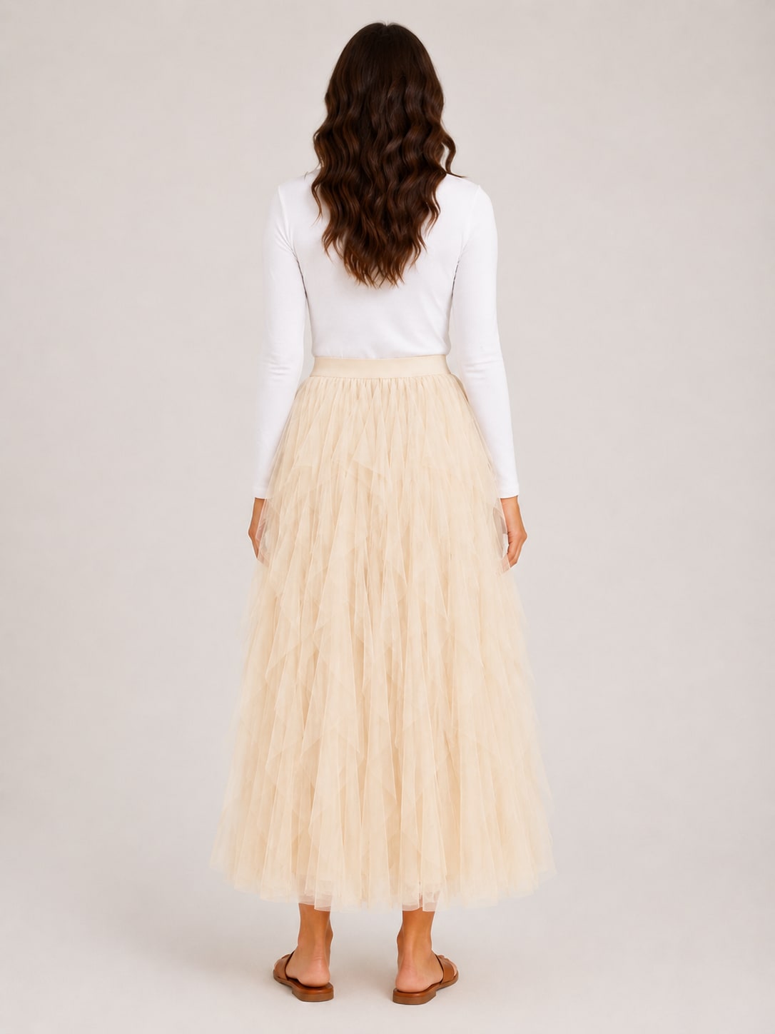 Ecru long skirt ruffled and lining Tsniout - product photo 2