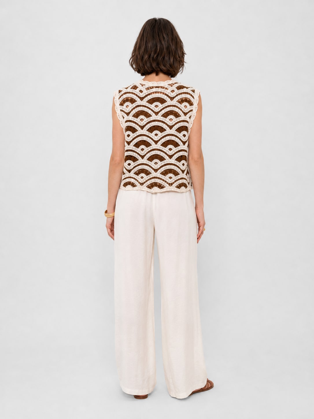 טופ שוקולד מcrochet עם motif festonné Tsniout - תמונת מוצר 2