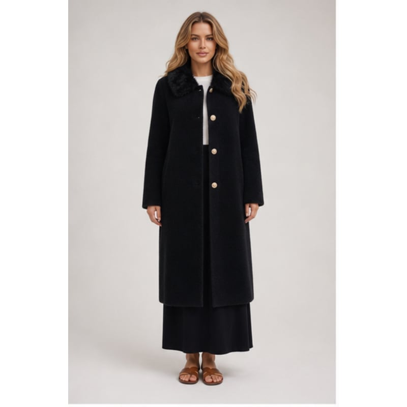 Manteau long fausse fourrure Tsniout — Fausse fourrure douce, coupe longue