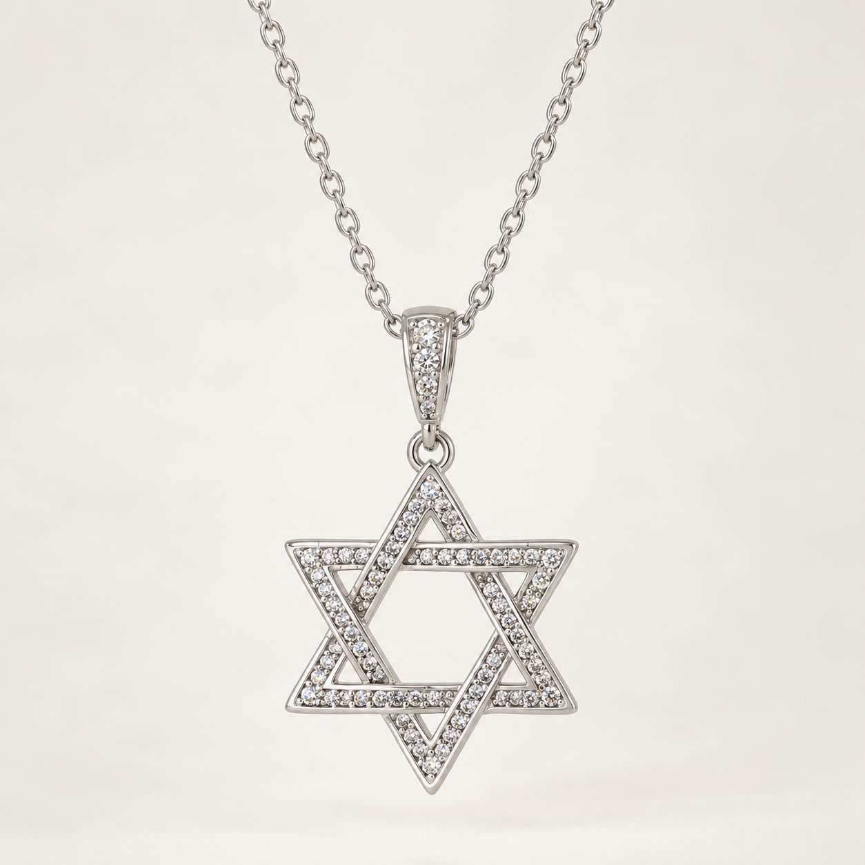Collier étoile de David pavée — autre finition