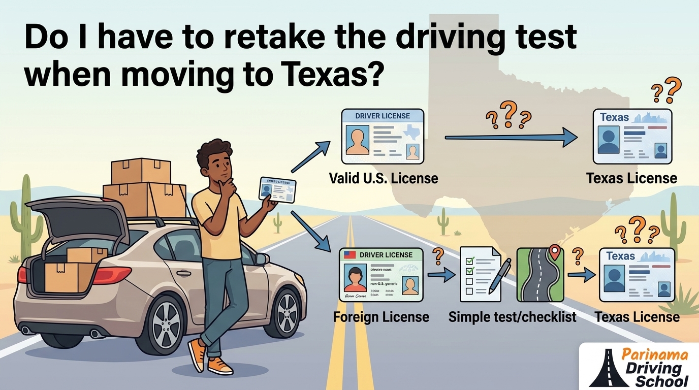 A person holding a Texas driver's license with a car in the background