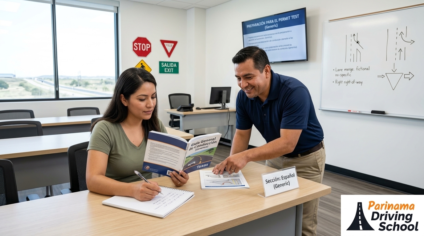 Guía completa sobre el examen de permiso de Texas para hispanohablantes.