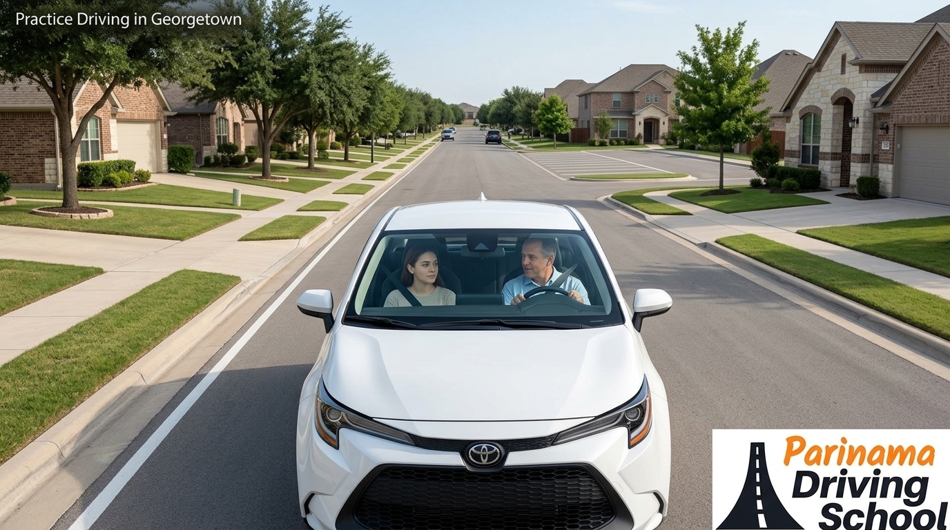 A scenic driving route in Georgetown ideal for practice sessions.