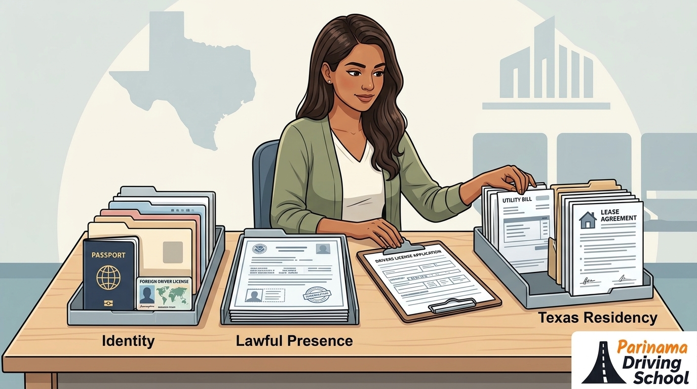 A collection of essential documents for non-citizens applying to Texas DPS.