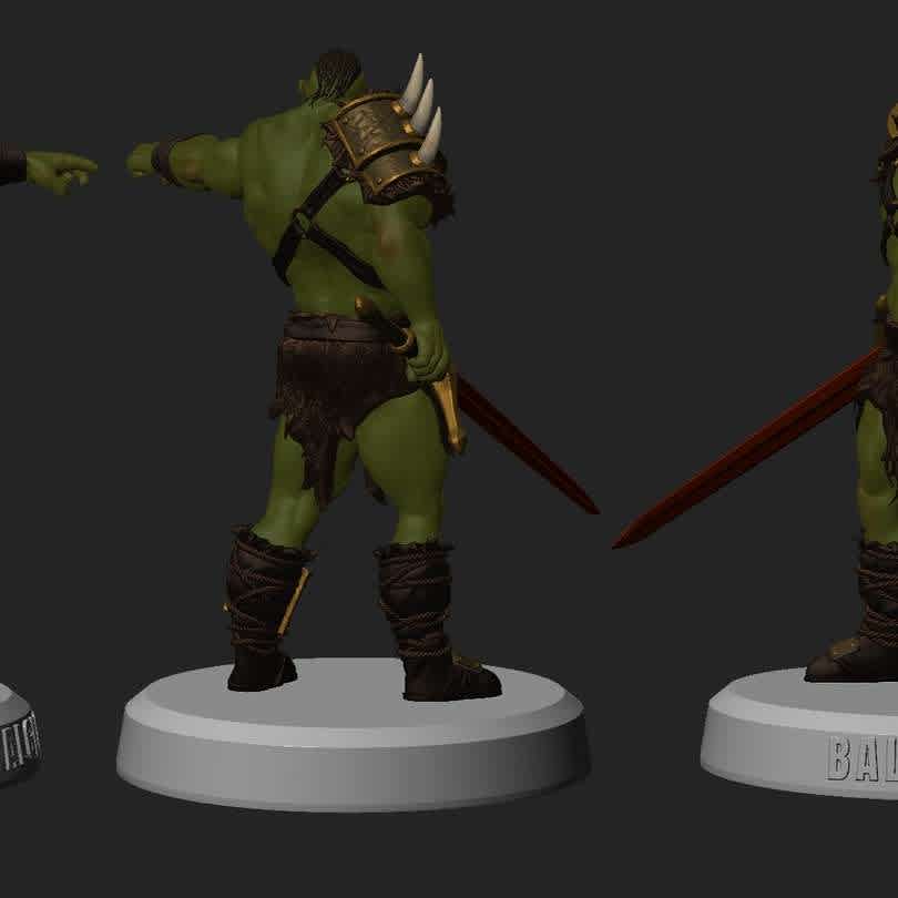 Orc Balglo - Scale 1:8 25cm tall, 2 pose models included - Os melhores arquivos para impressão 3D do mundo. Modelos stl divididos em partes para facilitar a impressão 3D. Todos os tipos de personagens, decoração, cosplay, próteses, peças. Qualidade na impressão 3D. Modelos 3D com preço acessível. Baixo custo. Compras coletivas de arquivos 3D.