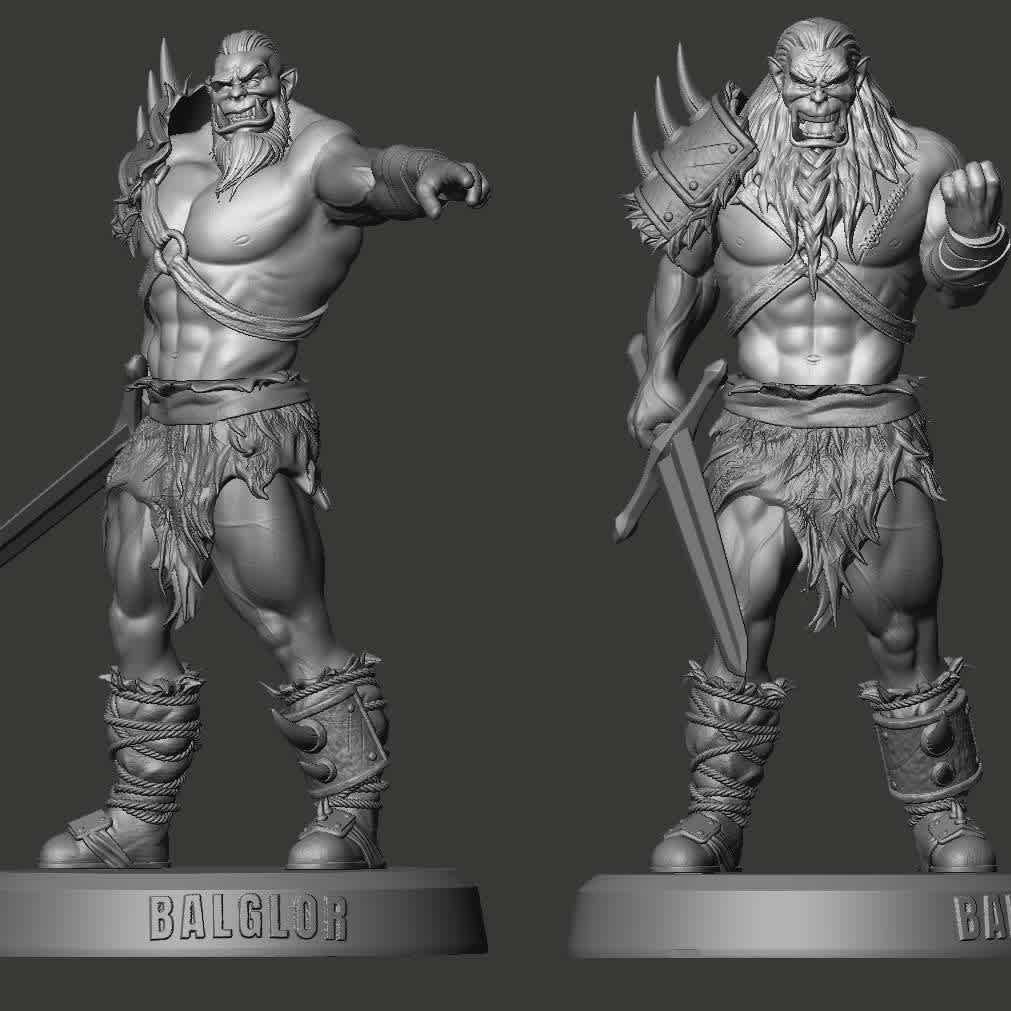 Orc Balglo - Scale 1:8 25cm tall, 2 pose models included - The best files for 3D printing in the world. Stl models divided into parts to facilitate 3D printing. All kinds of characters, decoration, cosplay, prosthetics, pieces. Quality in 3D printing. Affordable 3D models. Low cost. Collective purchases of 3D files.