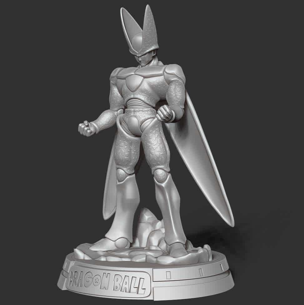 Cell - Dragon Ball	 - > It is a fact that some of the villains in Dragon Ball are very much loved by fans, and Cell is one of them.

When you purchase this model, you will own:

**- STL file with 13 separated files (with key to connect together) is ready for 3D printing.**

_This is version 1.0 of this model._

Hope you like him. Thanks for viewing! - The best files for 3D printing in the world. Stl models divided into parts to facilitate 3D printing. All kinds of characters, decoration, cosplay, prosthetics, pieces. Quality in 3D printing. Affordable 3D models. Low cost. Collective purchases of 3D files.