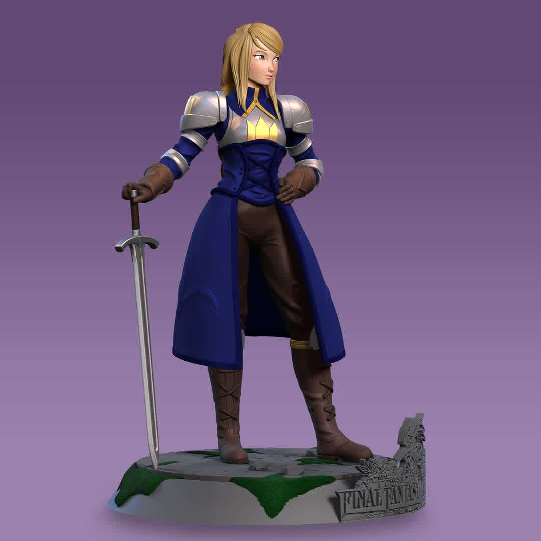 Agrias Oaks Final Fantasy Tactics - Agrias Oaks from Final Fantasy Tactics, with aprox 22cm
The model was based on the art of Polarityplus. I'm a huge fan of the Final Fantasy tactics and Agrias is my favorite character. 
The model was cut and pluged to be printed. - The best files for 3D printing in the world. Stl models divided into parts to facilitate 3D printing. All kinds of characters, decoration, cosplay, prosthetics, pieces. Quality in 3D printing. Affordable 3D models. Low cost. Collective purchases of 3D files.