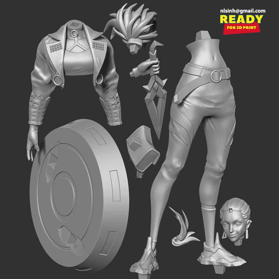 Akali - League of legends Fanart - For those of you who are a fan of online games, I probably don't need much introduction.

When you purchase this model, you will own:

- STL, OBJ file with 08 separated files (with key to connect together) is ready for 3D printing.

- Zbrush original files (ZTL) for you to customize as you like.

This is version 1.0 of this model.

Thanks for viewing! - The best files for 3D printing in the world. Stl models divided into parts to facilitate 3D printing. All kinds of characters, decoration, cosplay, prosthetics, pieces. Quality in 3D printing. Affordable 3D models. Low cost. Collective purchases of 3D files.