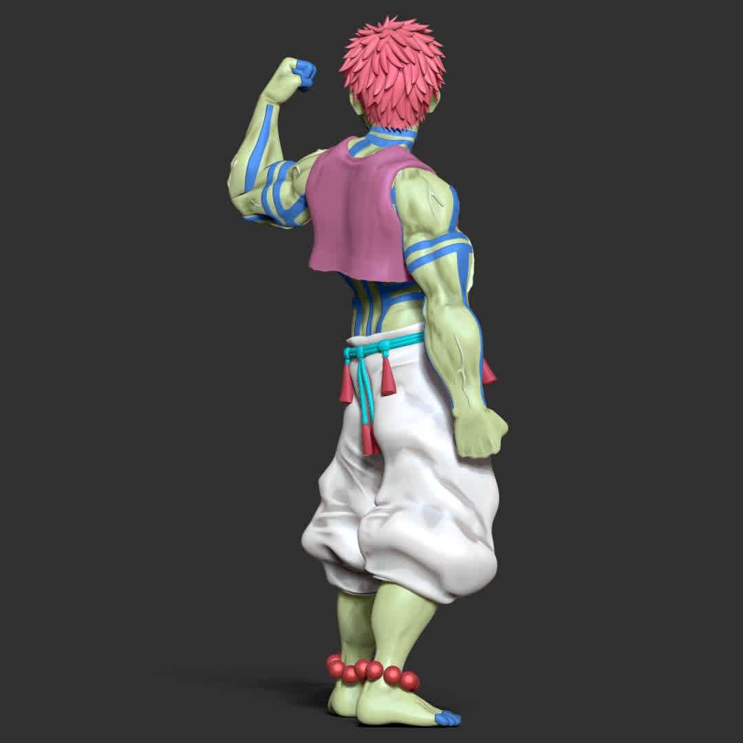 Akaza - Demon Slayer Fan art - Akaza is a major antagonist in the manga/anime series Demon Slayer: Kimetsu no Yaiba.

Basic parameters:

- STL, OBJ format for 3D printing with 04 discrete objects
- ZTL format for Zbrush (version 2019.1.2 or later)
- Model height: 25cm
- Version 1.0 - Polygons: 2560855 & Vertices: 1367615

Model ready for 3D printing.

Please vote positively for me if you find this model useful. - The best files for 3D printing in the world. Stl models divided into parts to facilitate 3D printing. All kinds of characters, decoration, cosplay, prosthetics, pieces. Quality in 3D printing. Affordable 3D models. Low cost. Collective purchases of 3D files.