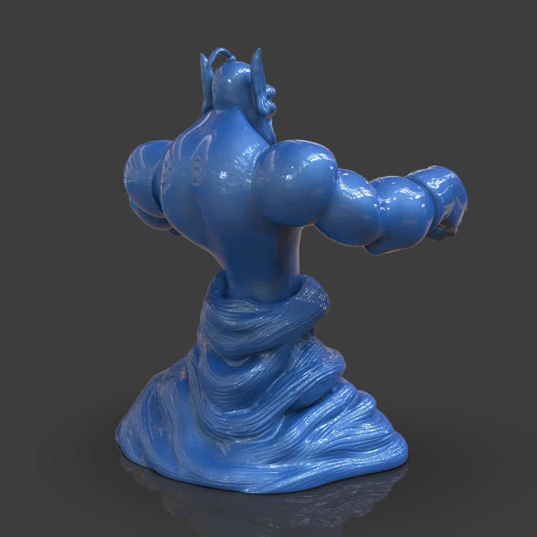 Aladdin's Genie Evil Mode - Genie from the Disney Movie Aladdin in evil mode made with ZBrush ready for 3d print in 5 pieces head, arms, body and base it could be a good idea to use it as a toy or collectible I include the OBJ preview, STL If you need 3D Game Assets or STL Files I can do commission works.
 - The best files for 3D printing in the world. Stl models divided into parts to facilitate 3D printing. All kinds of characters, decoration, cosplay, prosthetics, pieces. Quality in 3D printing. Affordable 3D models. Low cost. Collective purchases of 3D files.