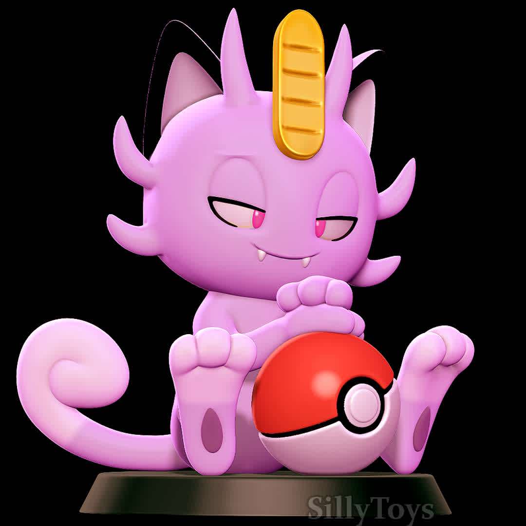 Alolan Meowth - Pokemon 3D print model - Good old  Meowth  - The best files for 3D printing in the world. Stl models divided into parts to facilitate 3D printing. All kinds of characters, decoration, cosplay, prosthetics, pieces. Quality in 3D printing. Affordable 3D models. Low cost. Collective purchases of 3D files.