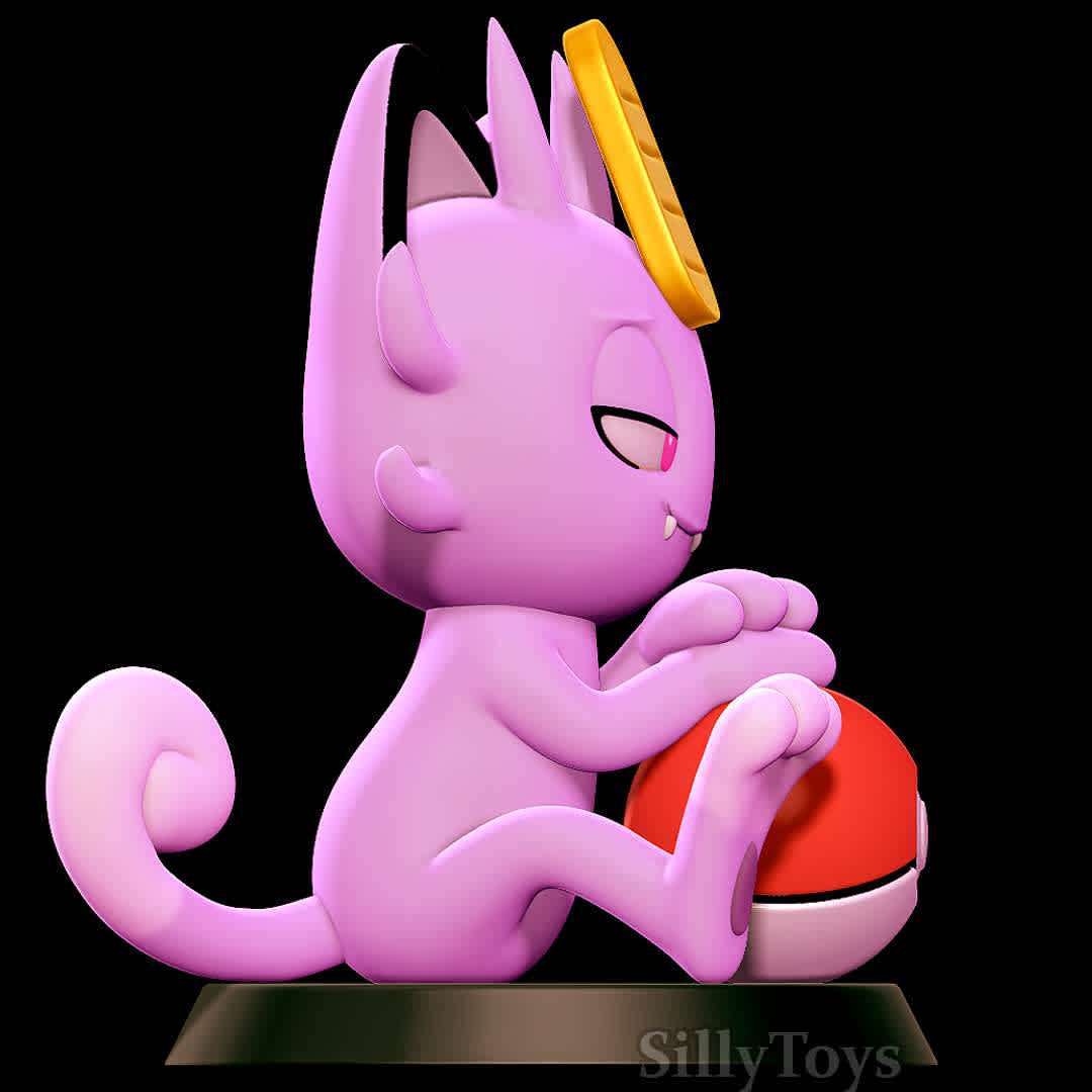 Alolan Meowth - Pokemon 3D print model - Good old  Meowth  - The best files for 3D printing in the world. Stl models divided into parts to facilitate 3D printing. All kinds of characters, decoration, cosplay, prosthetics, pieces. Quality in 3D printing. Affordable 3D models. Low cost. Collective purchases of 3D files.