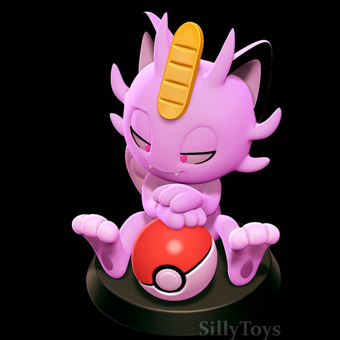 Alolan Meowth - Pokemon 3D print model - Good old  Meowth  - The best files for 3D printing in the world. Stl models divided into parts to facilitate 3D printing. All kinds of characters, decoration, cosplay, prosthetics, pieces. Quality in 3D printing. Affordable 3D models. Low cost. Collective purchases of 3D files.