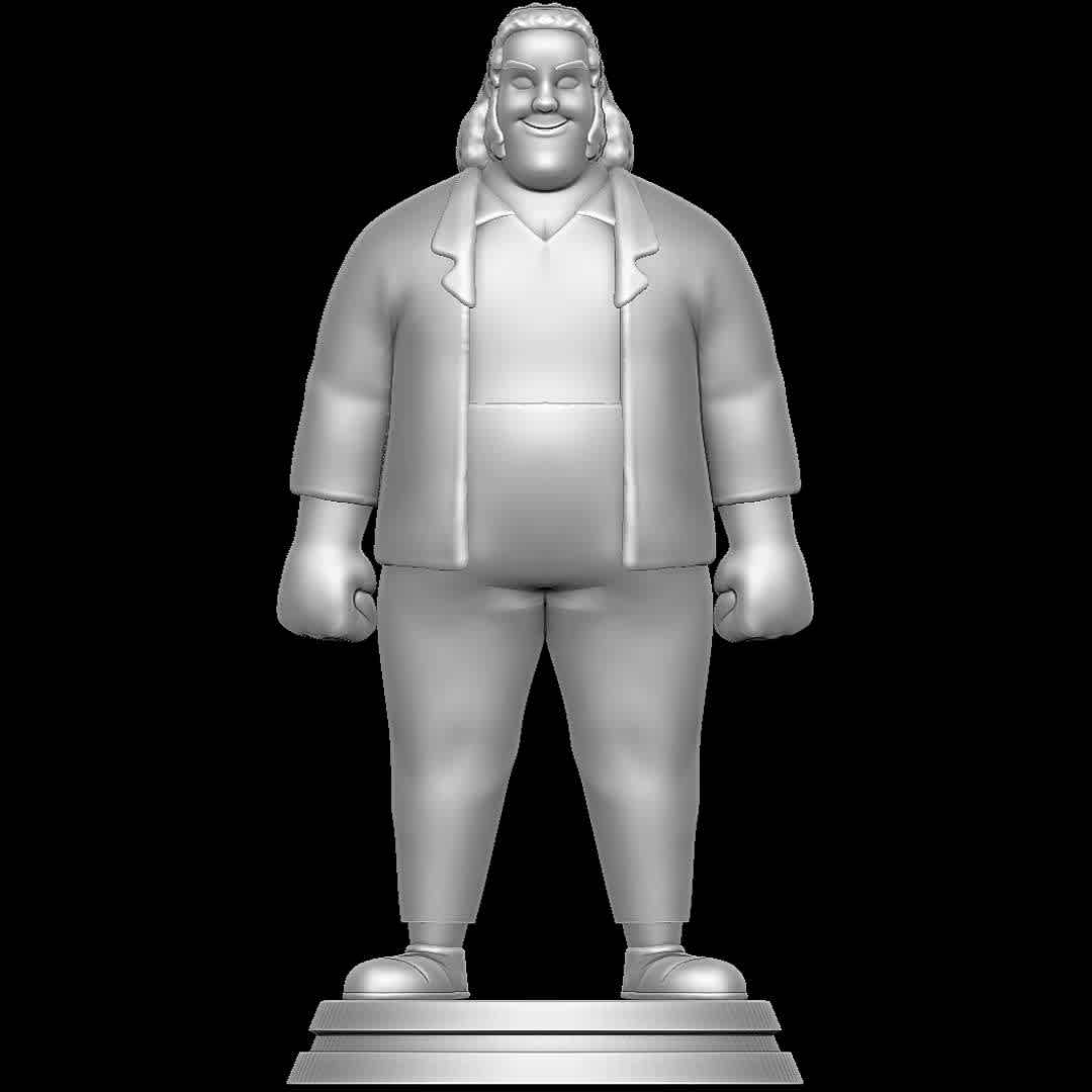 André The Giant - Hulk Hogan's Rock 'n' Wrestling - Good old André - The best files for 3D printing in the world. Stl models divided into parts to facilitate 3D printing. All kinds of characters, decoration, cosplay, prosthetics, pieces. Quality in 3D printing. Affordable 3D models. Low cost. Collective purchases of 3D files.