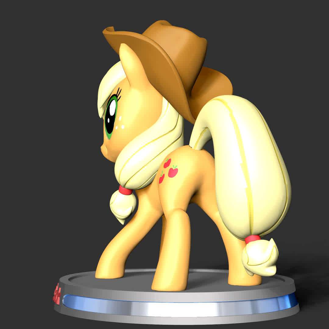 AppleJack - Little Pony  - Information: This model has a height of 15 cm.

When you purchase this model, you will own:

 - STL, OBJ file with 04 separated files (included key to connect parts) is ready for 3D printing.

 - Zbrush original files (ZTL) for you to customize as you like.

This is version 1.0 of this model.
Thanks for viewing! Hope you like it. - The best files for 3D printing in the world. Stl models divided into parts to facilitate 3D printing. All kinds of characters, decoration, cosplay, prosthetics, pieces. Quality in 3D printing. Affordable 3D models. Low cost. Collective purchases of 3D files.