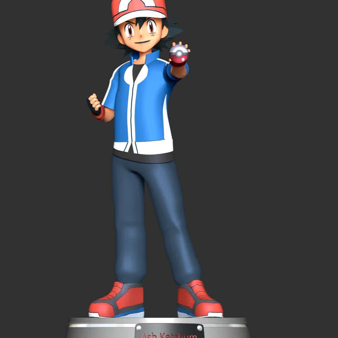 Ash Ketchum - Satoshi Pokémon - **Ash Ketchum, known as Satoshi is a fictional character in the Pokémon franchise owned by Nintendo, Game Freak, and Creatures.**

**The model ready for 3D printing.**

These information of model:

**- Format files: STL, OBJ to supporting 3D printing.**

**- Can be assembled without glue (glue is optional)**

**- Split down to 3 parts**

**- The height of current model is 20 cm and you can free to scale it.**

**- ZTL format for Zbrush for you to customize as you like.**

Please don't hesitate to contact me if you have any issues question.

If you see this model useful, please vote positively for it. - The best files for 3D printing in the world. Stl models divided into parts to facilitate 3D printing. All kinds of characters, decoration, cosplay, prosthetics, pieces. Quality in 3D printing. Affordable 3D models. Low cost. Collective purchases of 3D files.