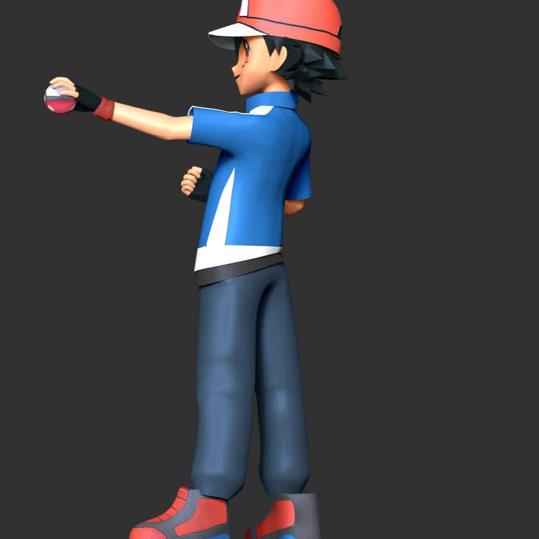 Ash Ketchum - Satoshi Pokémon - **Ash Ketchum, known as Satoshi is a fictional character in the Pokémon franchise owned by Nintendo, Game Freak, and Creatures.**

**The model ready for 3D printing.**

These information of model:

**- Format files: STL, OBJ to supporting 3D printing.**

**- Can be assembled without glue (glue is optional)**

**- Split down to 3 parts**

**- The height of current model is 20 cm and you can free to scale it.**

**- ZTL format for Zbrush for you to customize as you like.**

Please don't hesitate to contact me if you have any issues question.

If you see this model useful, please vote positively for it. - The best files for 3D printing in the world. Stl models divided into parts to facilitate 3D printing. All kinds of characters, decoration, cosplay, prosthetics, pieces. Quality in 3D printing. Affordable 3D models. Low cost. Collective purchases of 3D files.