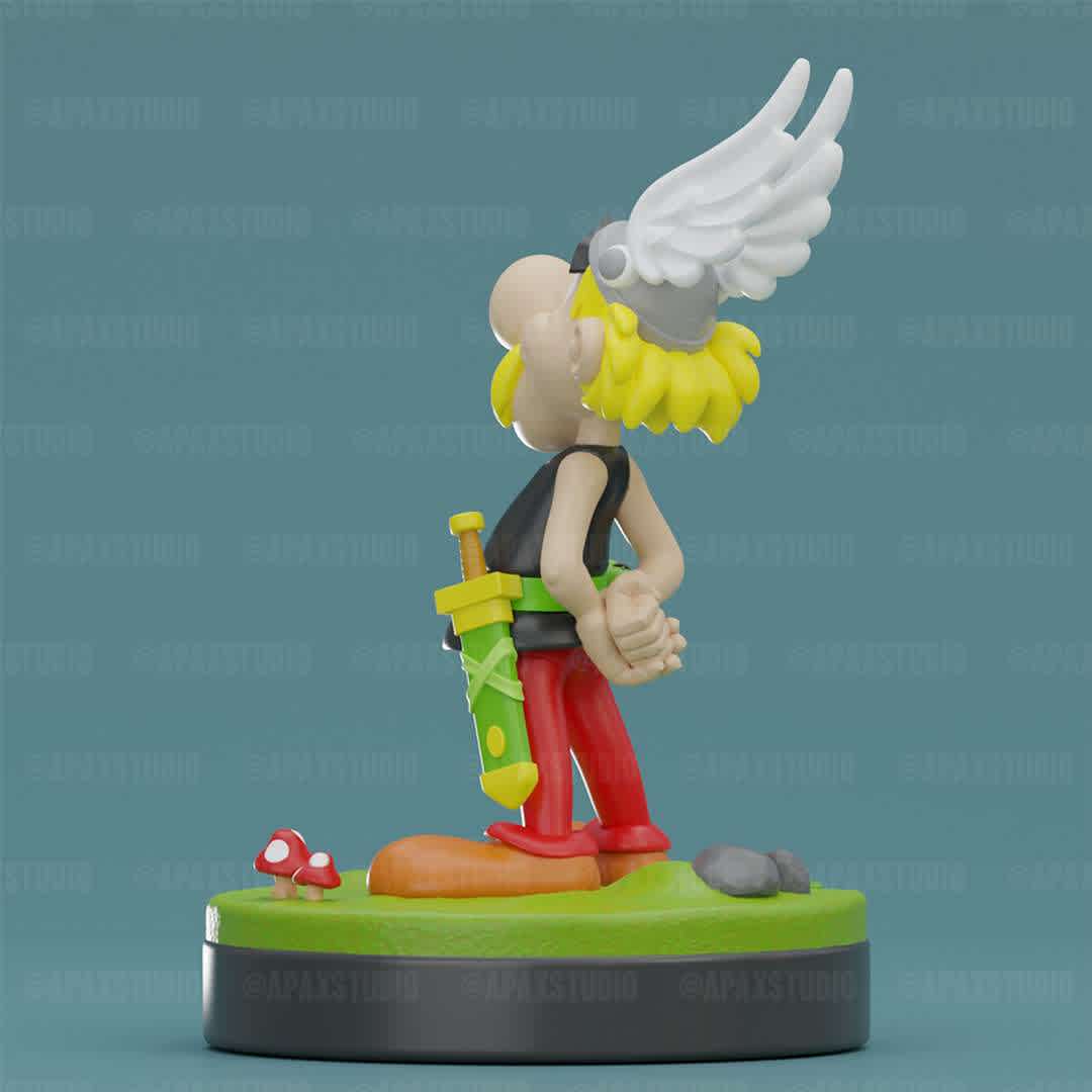 Astérix - This model includes:
- Astérix character
- Base (solo)

You can also buy separately:
- Obélix character
- Base to expose Astérix & Obélix - The best files for 3D printing in the world. Stl models divided into parts to facilitate 3D printing. All kinds of characters, decoration, cosplay, prosthetics, pieces. Quality in 3D printing. Affordable 3D models. Low cost. Collective purchases of 3D files.