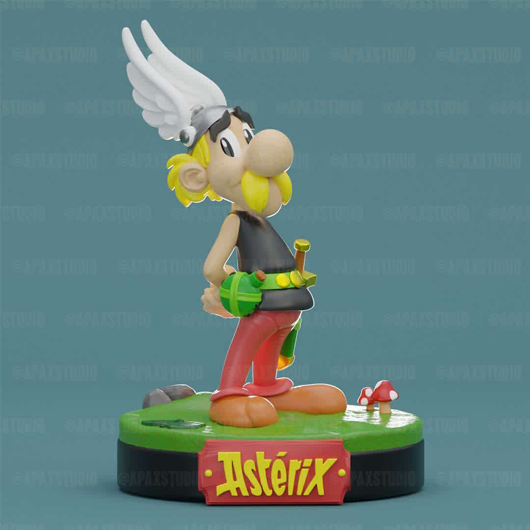 Astérix - This model includes:
- Astérix character
- Base (solo)

You can also buy separately:
- Obélix character
- Base to expose Astérix & Obélix - The best files for 3D printing in the world. Stl models divided into parts to facilitate 3D printing. All kinds of characters, decoration, cosplay, prosthetics, pieces. Quality in 3D printing. Affordable 3D models. Low cost. Collective purchases of 3D files.