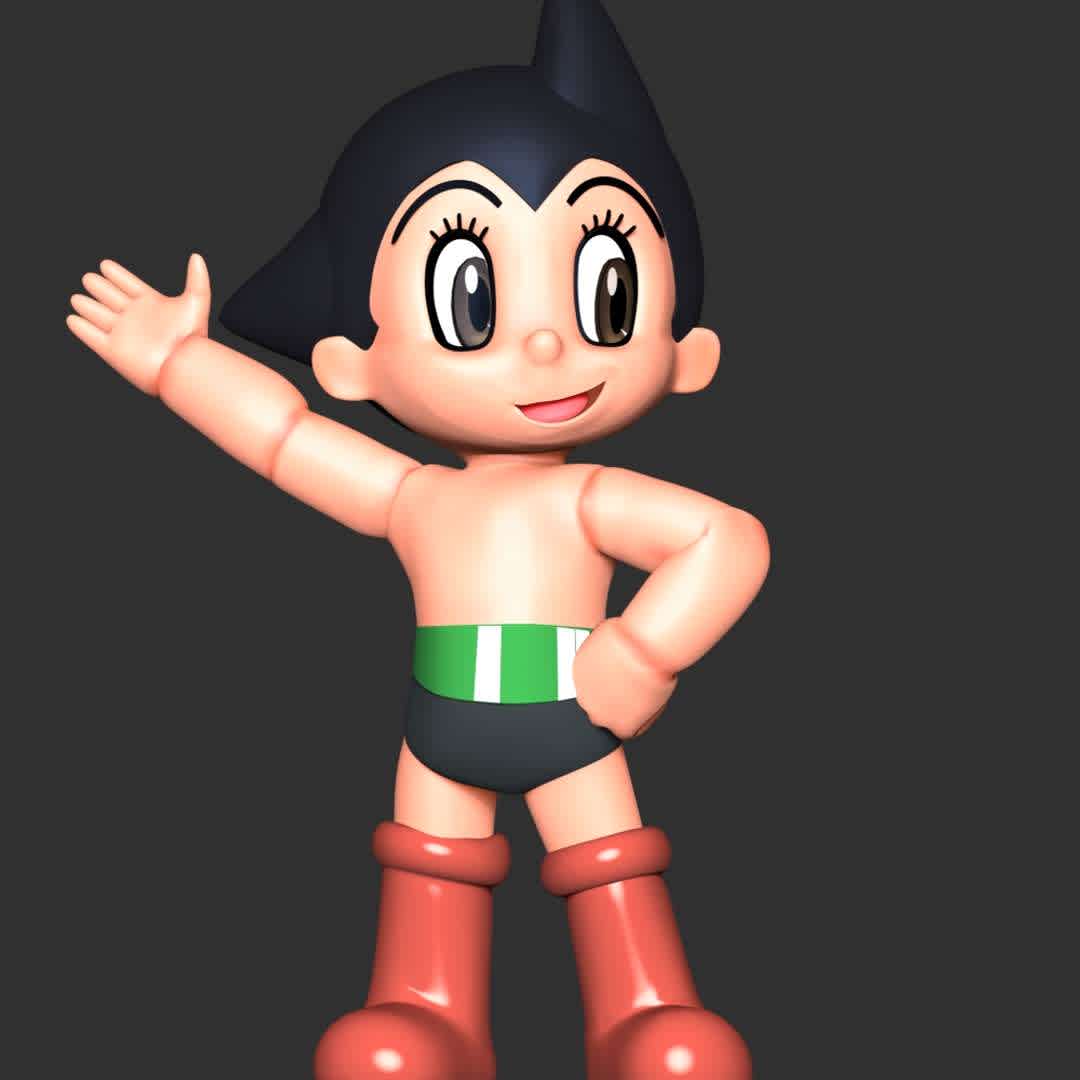 Astro Boy Fan Art - These information of model:

**- The height of current model is 20 cm and you can free to scale it.**

**- Format files: STL, OBJ to supporting 3D printing.**

Please don't hesitate to contact me if you have any issues question. - The best files for 3D printing in the world. Stl models divided into parts to facilitate 3D printing. All kinds of characters, decoration, cosplay, prosthetics, pieces. Quality in 3D printing. Affordable 3D models. Low cost. Collective purchases of 3D files.