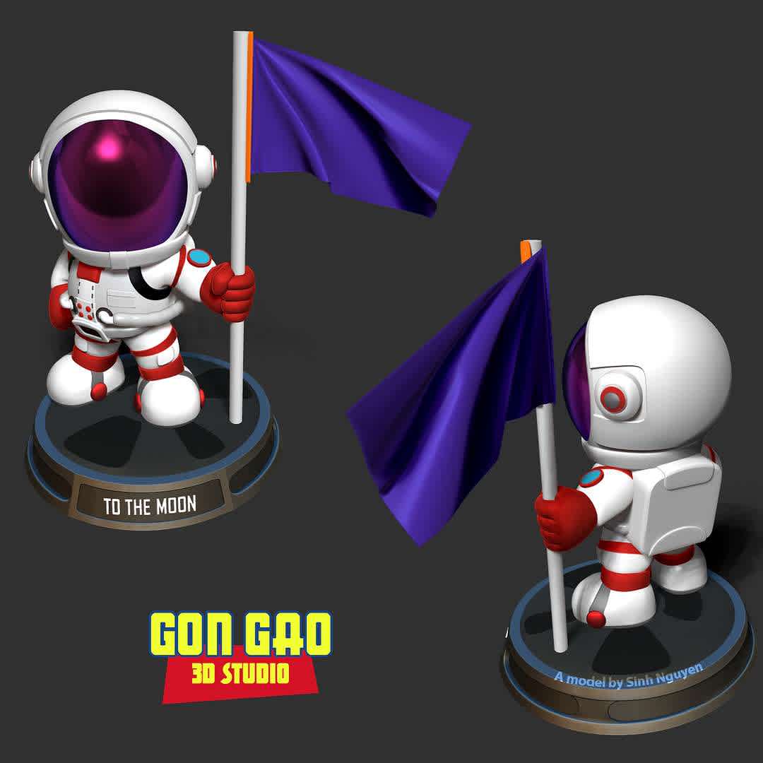 Astronaut kid  - "Becoming an astronaut is every child's dream, especially when they watch a science fiction movie."

Basic parameters:

- STL format for 3D printing with 06 discrete objects
- Model height: 18cm
- Version 1.0: Polygons: 1513861 & Vertices: 823893

Model ready for 3D printing.

Please vote positively for me if you find this model useful. - Os melhores arquivos para impressão 3D do mundo. Modelos stl divididos em partes para facilitar a impressão 3D. Todos os tipos de personagens, decoração, cosplay, próteses, peças. Qualidade na impressão 3D. Modelos 3D com preço acessível. Baixo custo. Compras coletivas de arquivos 3D.