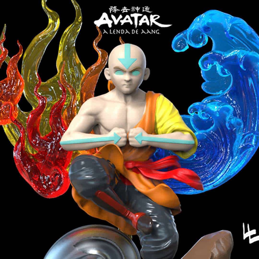 Avatar Aang Last air bender model - Avatar Aang model tested in resin and FDM! - The best files for 3D printing in the world. Stl models divided into parts to facilitate 3D printing. All kinds of characters, decoration, cosplay, prosthetics, pieces. Quality in 3D printing. Affordable 3D models. Low cost. Collective purchases of 3D files.