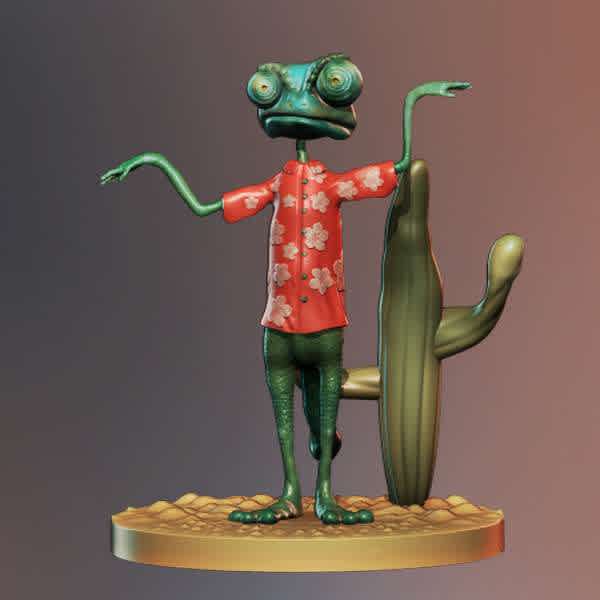 Rango - The adventure story of Rango, a captive chameleon who lives a normal pet life, while facing a huge identity crisis - Os melhores arquivos para impressão 3D do mundo. Modelos stl divididos em partes para facilitar a impressão 3D. Todos os tipos de personagens, decoração, cosplay, próteses, peças. Qualidade na impressão 3D. Modelos 3D com preço acessível. Baixo custo. Compras coletivas de arquivos 3D.