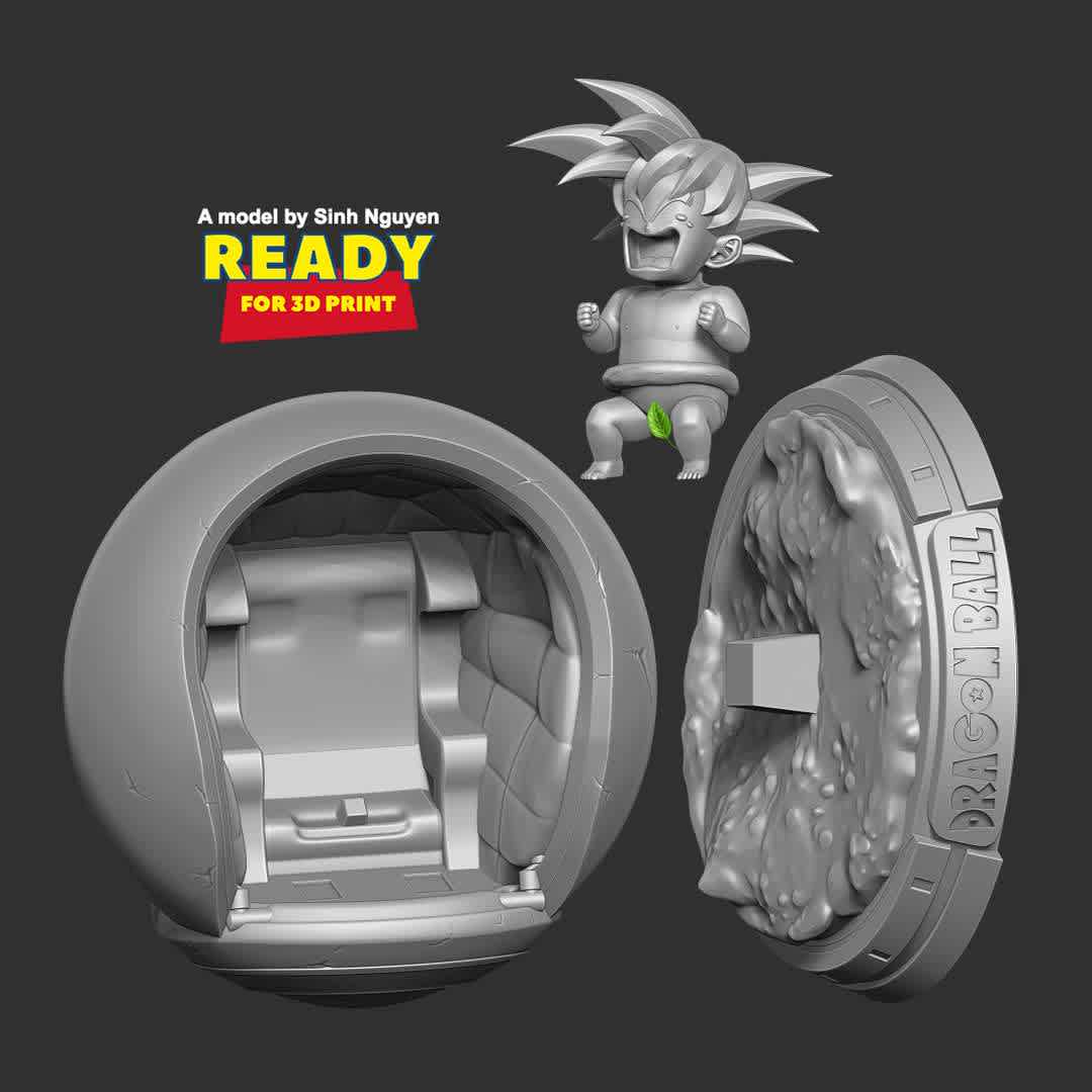 Baby Goku Crying - For those who are fans of Dragon Ball.

Basic parameters:

- STL, OBJ format for 3D printing with 03 discrete objects
- ZTL format for Zbrush (version 2019.1.2 or later)
- Model height: 20cm
- Version 1.0 - Polygons: 1286719 & Vertices: 707781

Model ready for 3D printing.

Please vote positively for me if you find this model useful. - Os melhores arquivos para impressão 3D do mundo. Modelos stl divididos em partes para facilitar a impressão 3D. Todos os tipos de personagens, decoração, cosplay, próteses, peças. Qualidade na impressão 3D. Modelos 3D com preço acessível. Baixo custo. Compras coletivas de arquivos 3D.