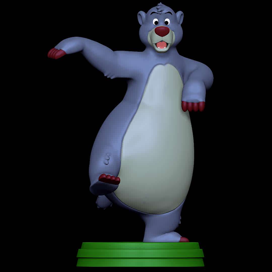 Baloo - The Jungle Book - Good Old Baloo. - The best files for 3D printing in the world. Stl models divided into parts to facilitate 3D printing. All kinds of characters, decoration, cosplay, prosthetics, pieces. Quality in 3D printing. Affordable 3D models. Low cost. Collective purchases of 3D files.