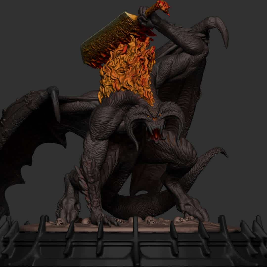 Balrog of Morgoth - Balrog pre-supported in chitubox, in size 15 cm, cut parts for easy printing. - The best files for 3D printing in the world. Stl models divided into parts to facilitate 3D printing. All kinds of characters, decoration, cosplay, prosthetics, pieces. Quality in 3D printing. Affordable 3D models. Low cost. Collective purchases of 3D files.