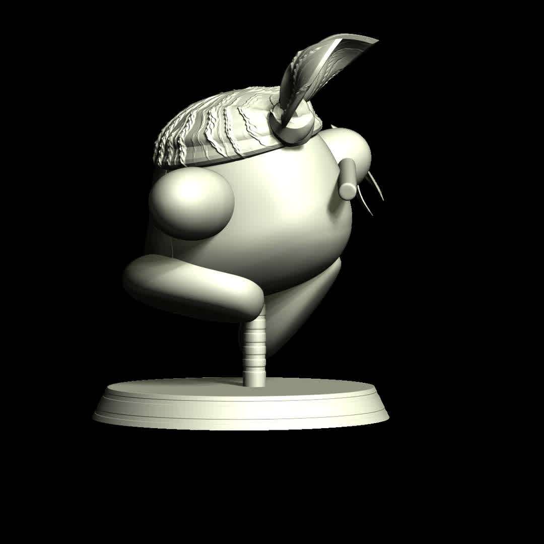 Bandana Waddle Dee - When you purchase this model, you will own:

 - STL, OBJ file with 03 separated files (included key to connect parts) is ready for 3D printing.

 - Zbrush original files (ZTL) for you to customize as you like.

This is version 1.0 of this model.

Thanks for viewing! Hope you like it. - Los mejores archivos para impresión 3D del mundo. Modelos Stl divididos en partes para facilitar la impresión 3D. Todo tipo de personajes, decoración, cosplay, prótesis, piezas. Calidad en impresión 3D. Modelos 3D asequibles. Bajo costo. Compras colectivas de archivos 3D.