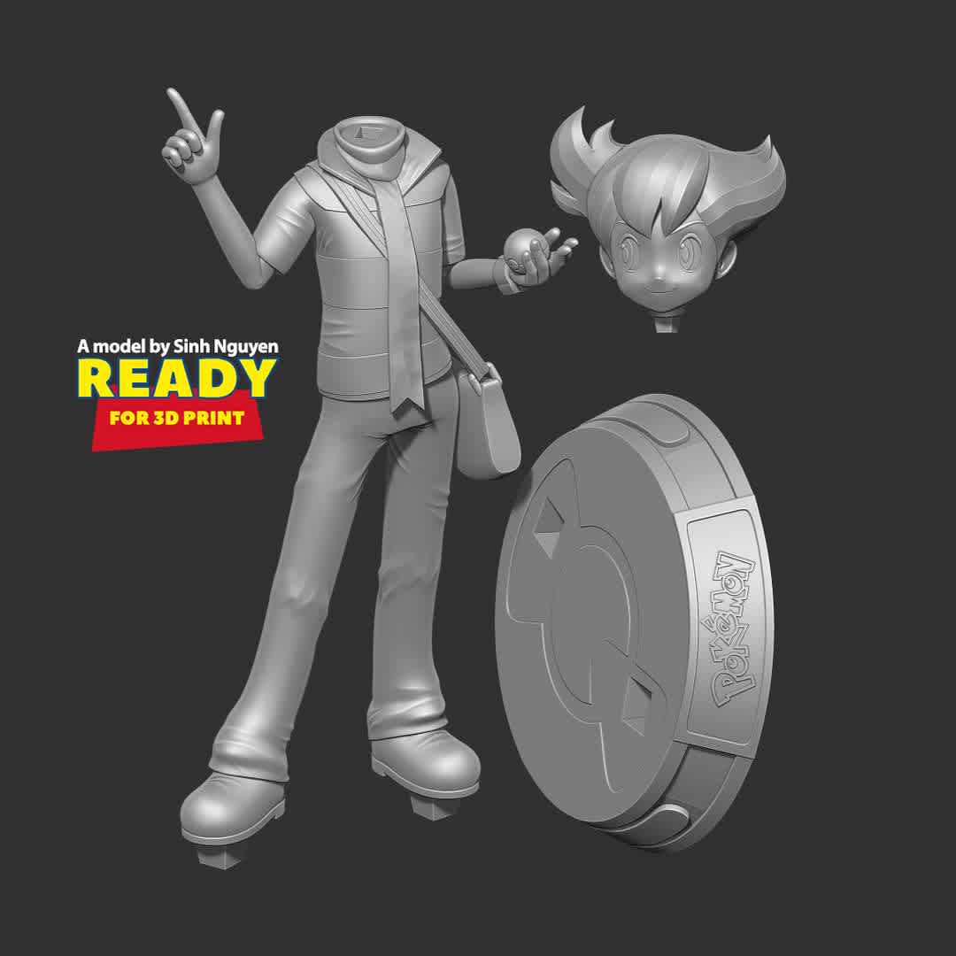 Barry - Pokemon Fanart - This model is like a thank you to the customers who have supported me during the past time.

Basic parameters:

- STL, OBJ format for 3D printing with 3 discrete objects
- ZTL format for Zbrush (version 2019.1.2 or later)
- Model height: 20cm
- Version 1.0 - Polygons: 1264421 & Vertices: 672912

Model ready for 3D printing.

Please vote positively for me if you find this model useful. - The best files for 3D printing in the world. Stl models divided into parts to facilitate 3D printing. All kinds of characters, decoration, cosplay, prosthetics, pieces. Quality in 3D printing. Affordable 3D models. Low cost. Collective purchases of 3D files.