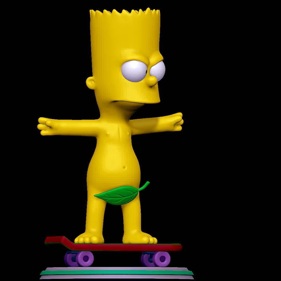 Bart Simpson Skating Naked - Classic Bart Simpson
 - The best files for 3D printing in the world. Stl models divided into parts to facilitate 3D printing. All kinds of characters, decoration, cosplay, prosthetics, pieces. Quality in 3D printing. Affordable 3D models. Low cost. Collective purchases of 3D files.