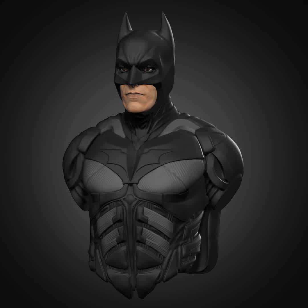 Batman Dark Knight rise - Bust Batman Dark Knights. 15 cm. 1:12 - Os melhores arquivos para impressão 3D do mundo. Modelos stl divididos em partes para facilitar a impressão 3D. Todos os tipos de personagens, decoração, cosplay, próteses, peças. Qualidade na impressão 3D. Modelos 3D com preço acessível. Baixo custo. Compras coletivas de arquivos 3D.