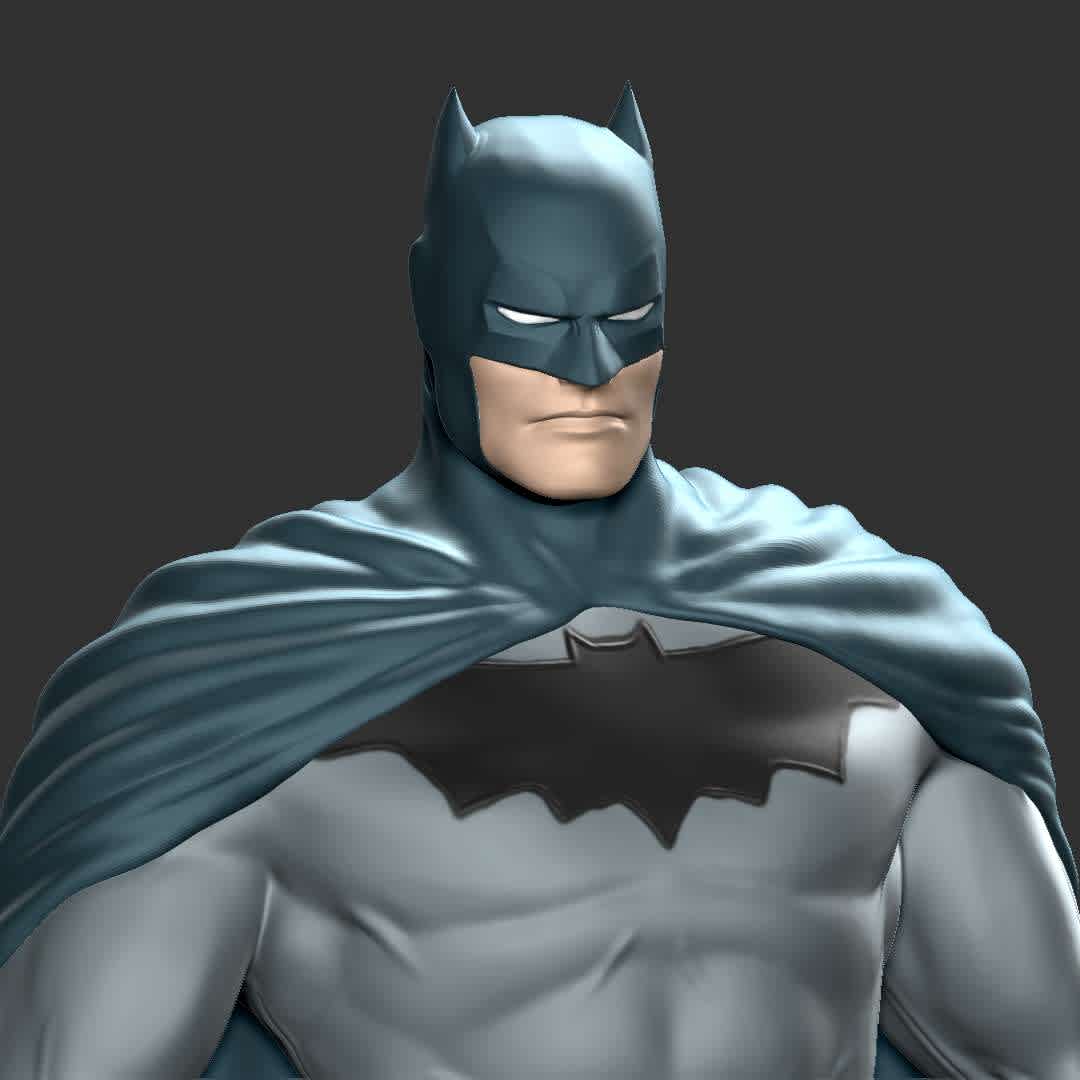 Batman Hush - Batman based on the Batman Hush comics series
Pose and concept 100% original made from a fan to another
The size is about 4.7 inches (12cm), wich is really confortable for a high resolution and fast print even with a FDM printer.

I hope any Batman fan out there enjoy this one \m/
 - Los mejores archivos para impresión 3D del mundo. Modelos Stl divididos en partes para facilitar la impresión 3D. Todo tipo de personajes, decoración, cosplay, prótesis, piezas. Calidad en impresión 3D. Modelos 3D asequibles. Bajo costo. Compras colectivas de archivos 3D.