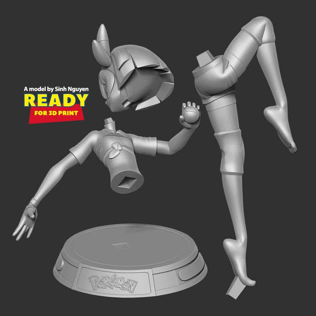 Bea - Pokemon Fanart  - --Bea (Japanese: サイトウ Saitō) is the Gym Leader of Stow-on-Side's Gym, known officially as Stow-on-Side Stadium. - quote from google

Basic parameters:

- STL, OBJ format for 3D printing with 4 discrete objects
- ZTL format for Zbrush (version 2019.1.2 or later)
- Model height: 25cm
- Version 1.0

Model ready for 3D printing.

+ 6th July, 2020 - This is version 1.0 of this model.
+ 02. 27th August, 2022 - version 1.1: More elaborate model, creating wrinkles for clothes. & Merge discrete parts together.
Please vote positively for me if you find this model useful. - The best files for 3D printing in the world. Stl models divided into parts to facilitate 3D printing. All kinds of characters, decoration, cosplay, prosthetics, pieces. Quality in 3D printing. Affordable 3D models. Low cost. Collective purchases of 3D files.